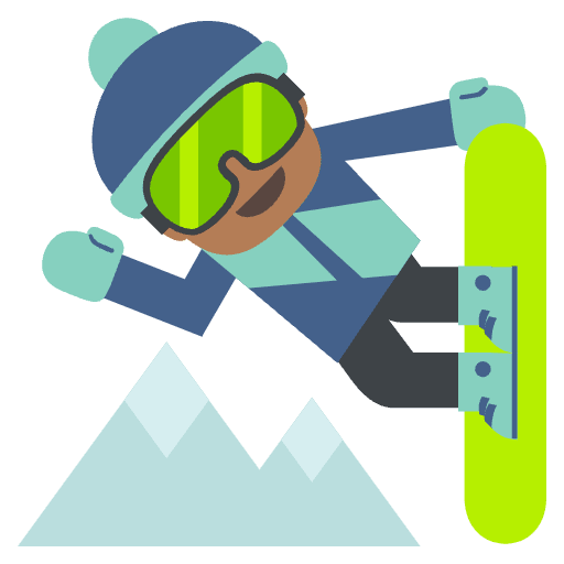 Snowboarder Medium Dark Skin Tone Emoji from EmojiTwo Colors Set