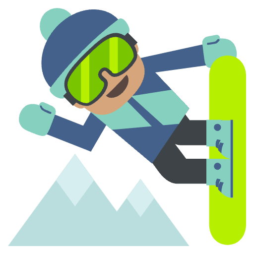 Snowboarder Medium Skin Tone Emoji from EmojiTwo Colors Set