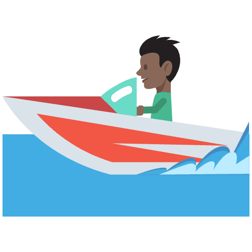 Speedboat Adventure Emoji from EmojiTwo Colors Set