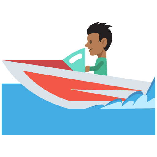 Speedboat Rider Element from EmojiTwo Colors Set