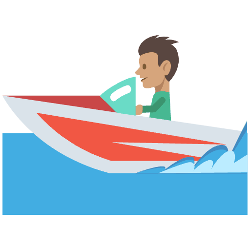 Speedy Boat Ride Emoji from EmojiTwo Colors Set