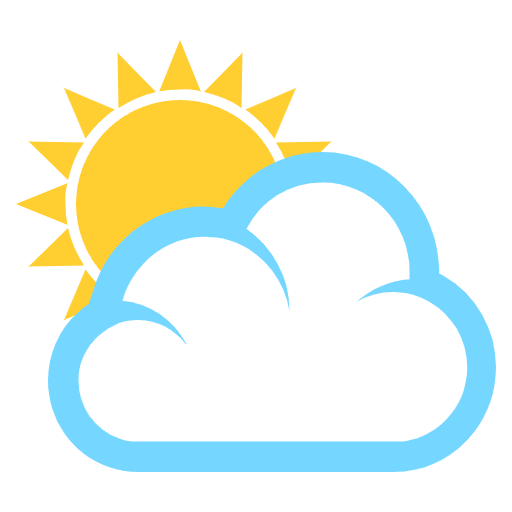 Sun Behind Cloud Emoji from EmojiTwo Colors Set
