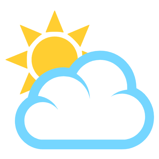 Sun Behind Large Cloud Emoji from EmojiTwo Colors Set