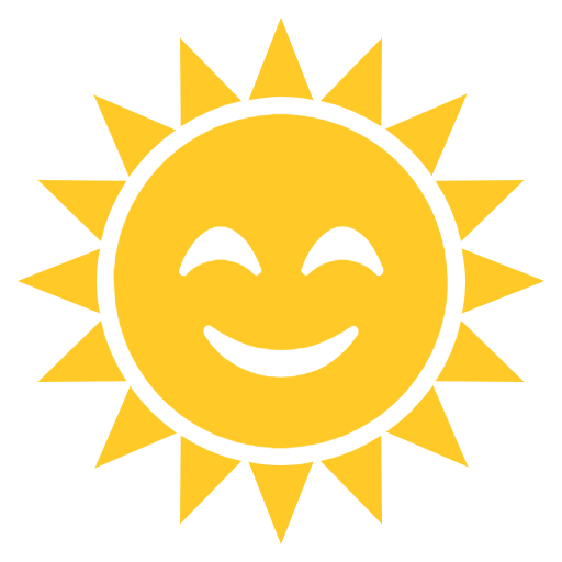 Sun With Face Emoji from EmojiTwo Colors Set