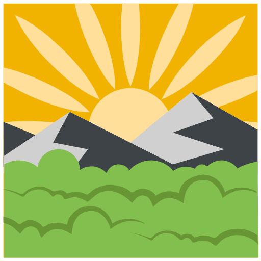 Sunrise Over Mountains Emoji from EmojiTwo Colors Set