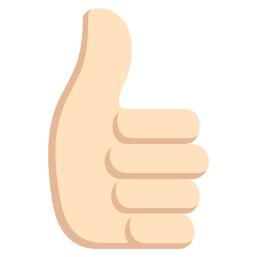 Thumbs Up Light Skin Tone Emoji from EmojiTwo Colors Set