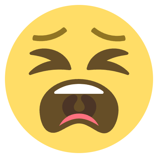 Tired Face Emoji from EmojiTwo Colors Set