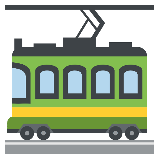 Tram Car Element from EmojiTwo Colors Set