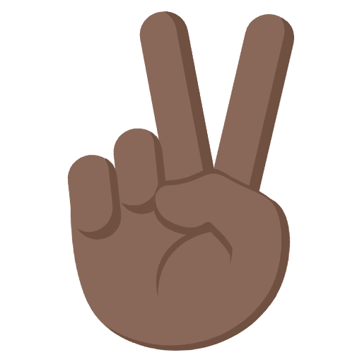 Victory Hand Dark Skin Tone Emoji from EmojiTwo Colors Set
