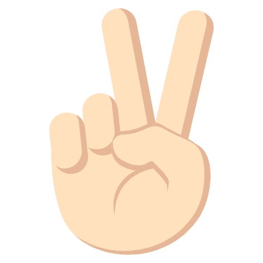 Victory Hand Light Skin Tone Emoji from EmojiTwo Colors Set