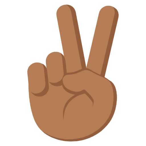 Victory Hand Medium Dark Skin Tone Emoji from EmojiTwo Colors Set
