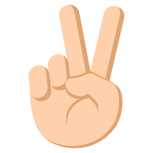 Victory Hand Medium Light Skin Tone Emoji from EmojiTwo Colors Set