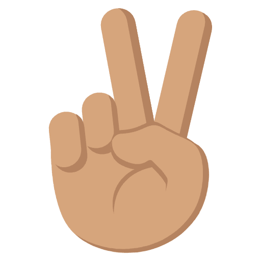Victory Hand Medium Skin Tone Emoji from EmojiTwo Colors Set