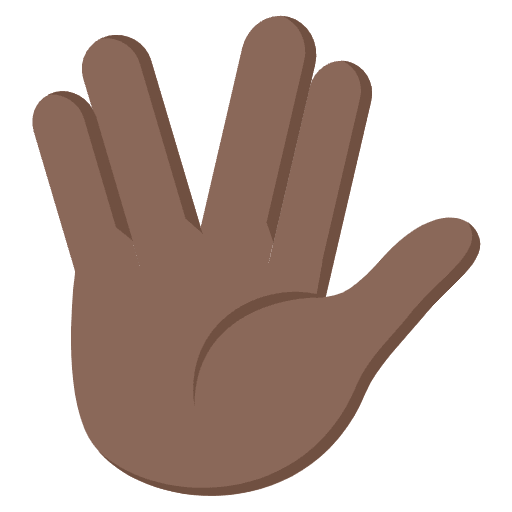 Vulcan Salute Dark Skin Tone Emoji from EmojiTwo Colors Set