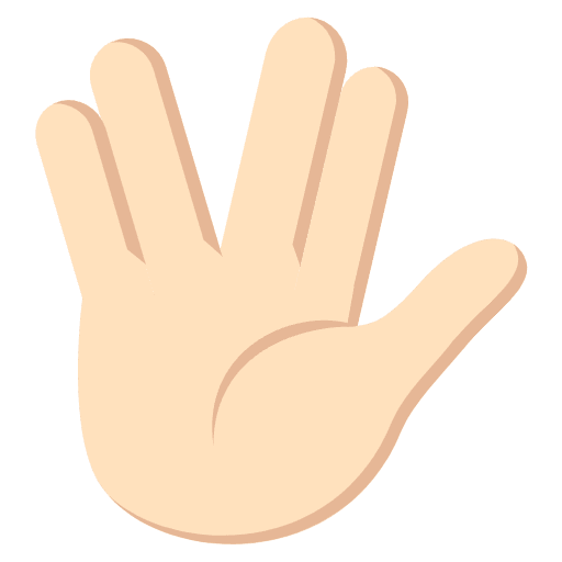 Vulcan Salute Light Skin Tone Emoji from EmojiTwo Colors Set
