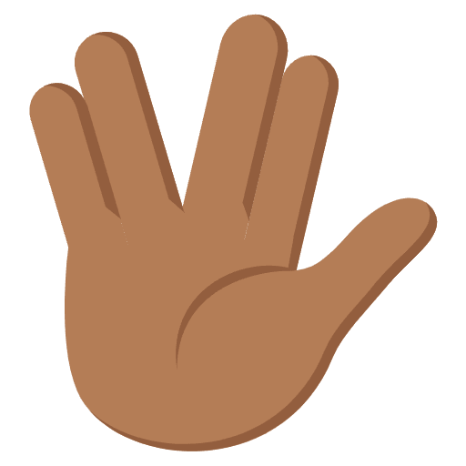 Vulcan Salute Medium Dark Skin Tone Emoji from EmojiTwo Colors Set