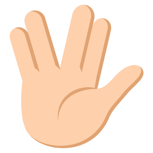 Vulcan Salute Medium Light Skin Tone Emoji from EmojiTwo Colors Set