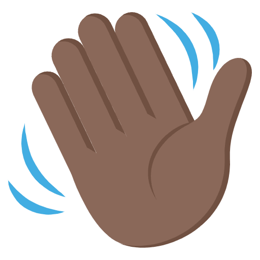 Waving Hand Dark Skin Tone Emoji from EmojiTwo Colors Set