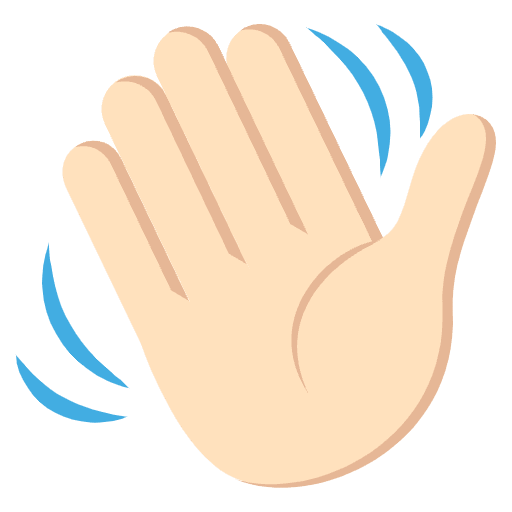 Waving Hand Light Skin Tone Emoji from EmojiTwo Colors Set