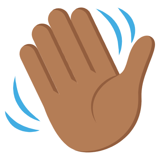Waving Hand Medium Dark Skin Tone Emoji from EmojiTwo Colors Set