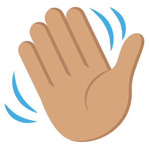 Waving Hand Medium Skin Tone Emoji from EmojiTwo Colors Set
