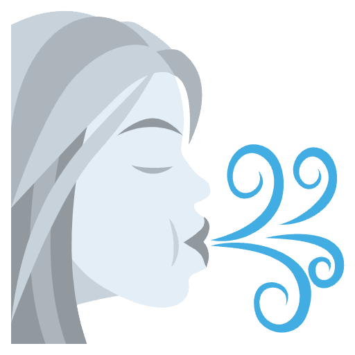 Wind Face Emoji from EmojiTwo Colors Set