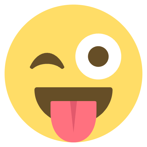 Winking Face With Tongue Emoji from EmojiTwo Colors Set