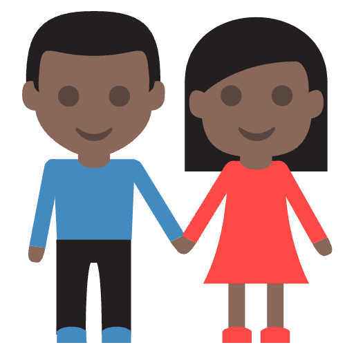 Woman And Man Holding Hands Dark Skin Tone Emoji from EmojiTwo Colors Set