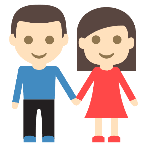 Woman And Man Holding Hands Light Skin Tone Emoji from EmojiTwo Colors Set