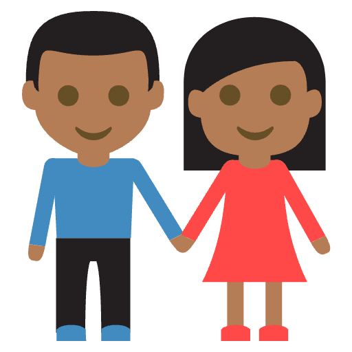 Woman And Man Holding Hands Medium Dark Skin Tone Emoji from EmojiTwo Colors Set