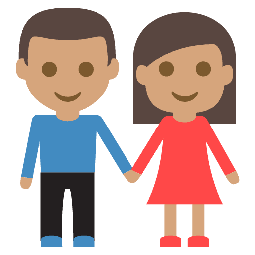 Woman And Man Holding Hands Medium Skin Tone Emoji from EmojiTwo Colors Set