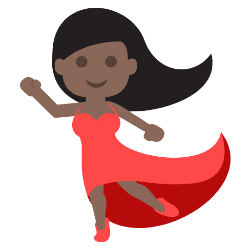 Woman Dancing Dark Skin Tone Emoji from EmojiTwo Colors Set