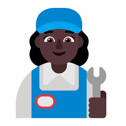 Woman Mechanic Flat Dark Element from Fluent Emoji Flat Set