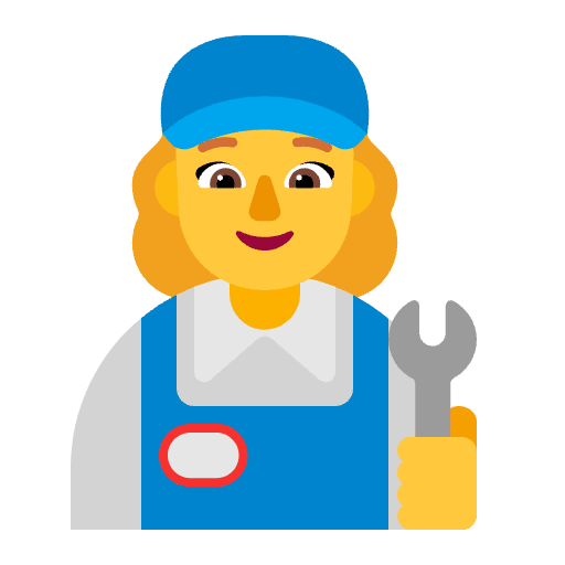 Woman Mechanic Flat Default Emoji from Fluent Emoji Flat Set