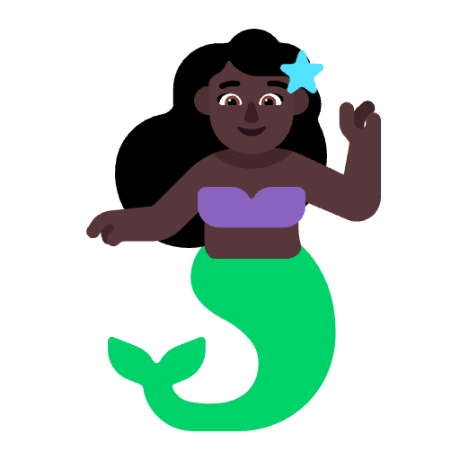 Woman Merpeople Flat Dark Emoji from Fluent Emoji Flat Set