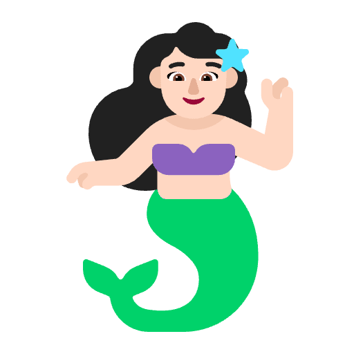 Woman Merpeople Flat Light Emoji from Fluent Emoji Flat Set
