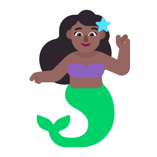 Woman Merpeople Flat Medium Dark Emoji from Fluent Emoji Flat Set