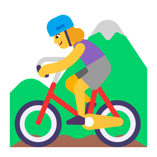 Woman Mountain Biking Flat Default Emoji from Fluent Emoji Flat Set