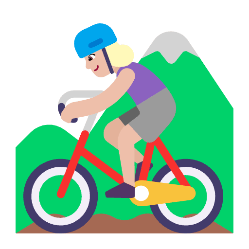 Woman Mountain Biking Flat Medium Light Emoji from Fluent Emoji Flat Set