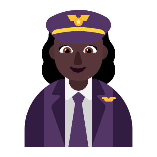 Woman Pilot Flat Dark Element from Fluent Emoji Flat Set
