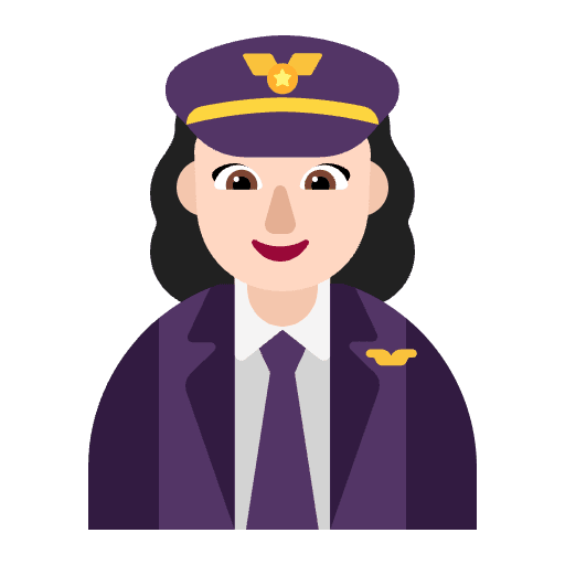 Woman Pilot Flat Light Emoji from Fluent Emoji Flat Set