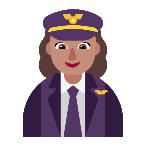 Woman Pilot Flat Medium Emoji from Fluent Emoji Flat Set