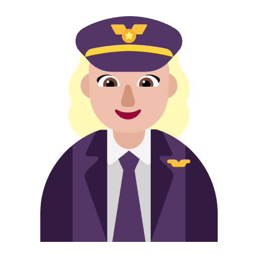 Woman Pilot Flat Medium Light Emoji from Fluent Emoji Flat Set