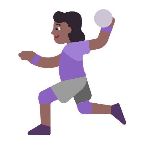 Woman Playing Handball Flat Medium Dark Emoji from Fluent Emoji Flat Set