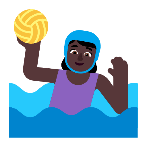 Woman Playing Water Polo Flat Dark Emoji from Fluent Emoji Flat Set