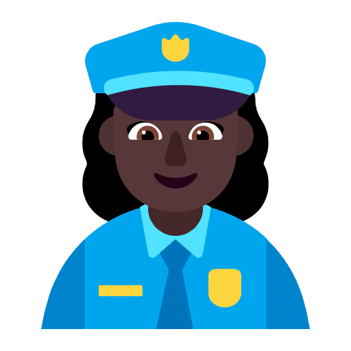 Woman Police Officer Flat Dark Emoji from Fluent Emoji Flat Set