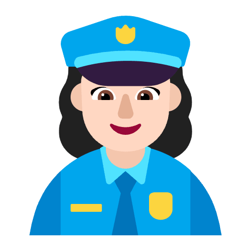 Woman Police Officer Flat Light Emoji from Fluent Emoji Flat Set
