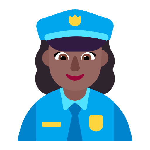 Woman Police Officer Flat Medium Dark Emoji from Fluent Emoji Flat Set
