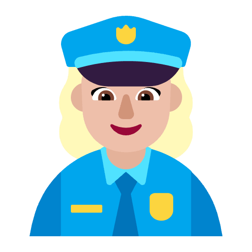 Woman Police Officer Flat Medium Light Emoji from Fluent Emoji Flat Set