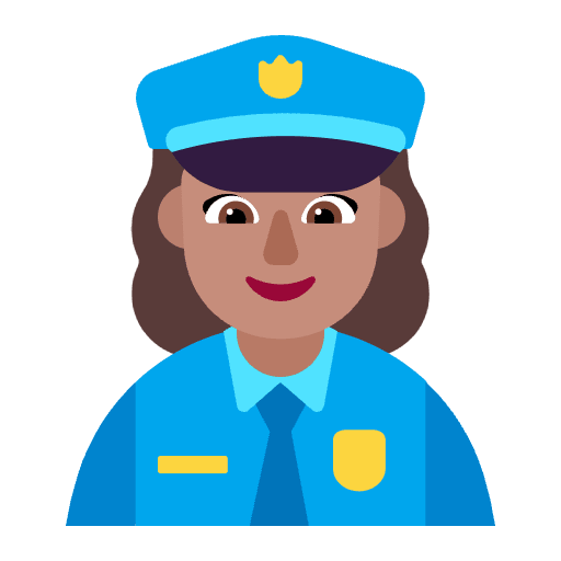 Woman Police Officer Flat Medium Emoji from Fluent Emoji Flat Set